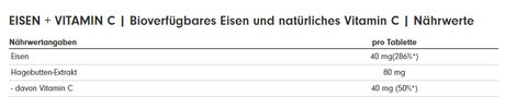 ProFuel EISEN  nat. Vitamin C 180 Tab.