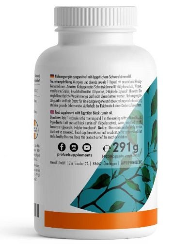 ProFuel Schwarzkümmelöl 400 Kapseln - Protein Panda