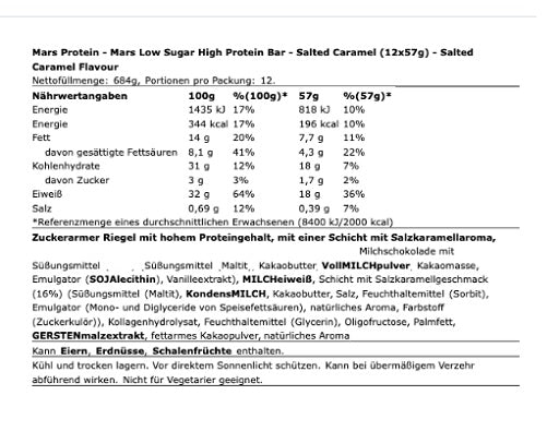 Mars Low Sugar High Protein Bar 12x57g