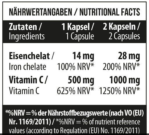 MST - Iron Chelate Vitamin C 500mg 100 Caps