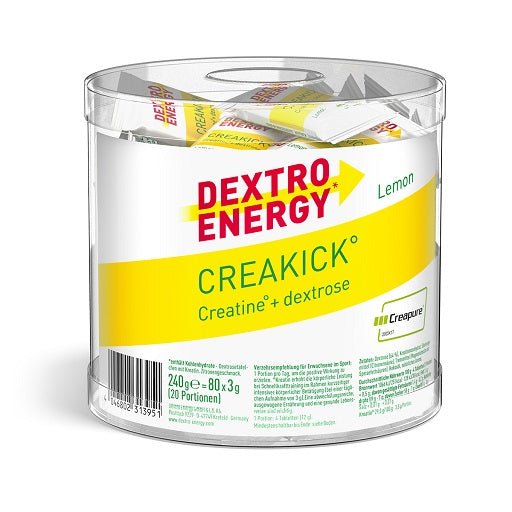 Dextro Energy Creakick Lemon 80x3g Dose  Dedicated Waterjug 2,2 Liter GRATIS  