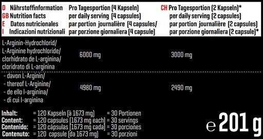 Body AttackBody Attack L-Arginin 1500 120 Kapseln