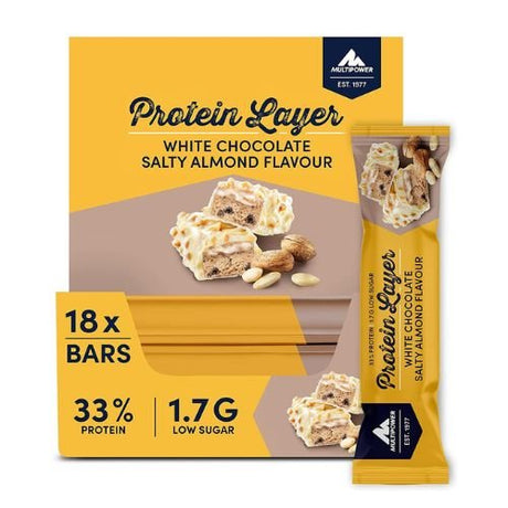 Multipower Power Layer Protein Bar 18x 50g White Choc Salty Almond